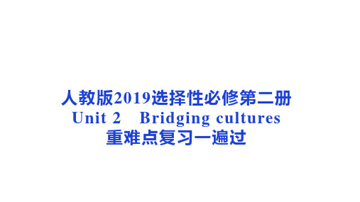 Unit 2 Bridging cultures-高二英语(人教版选择性必修第二册)