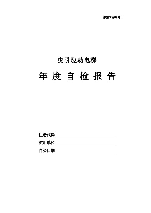 电梯年度自行检查报告