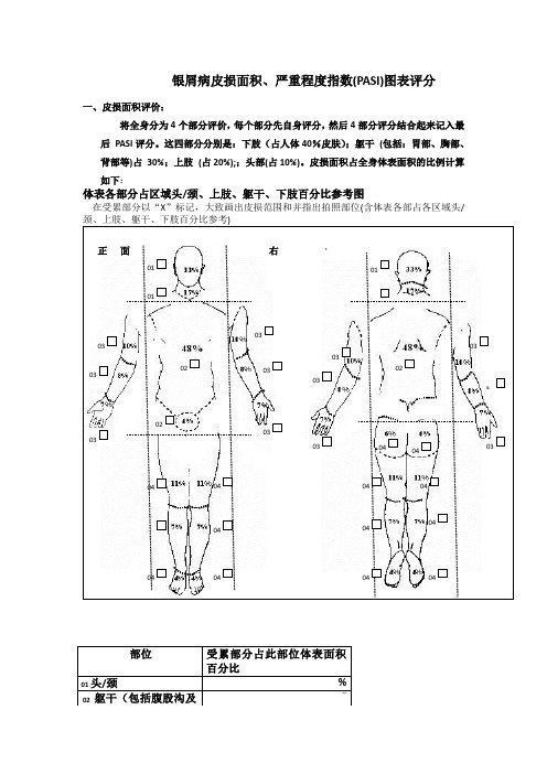 银屑病PASI图表评分