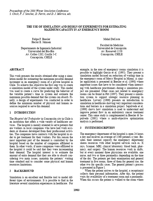 29.Emergency departments I  the use of simulation and design of experiments for estimating maximum c