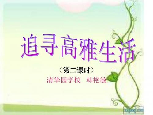 追寻高雅生活情趣第二课时