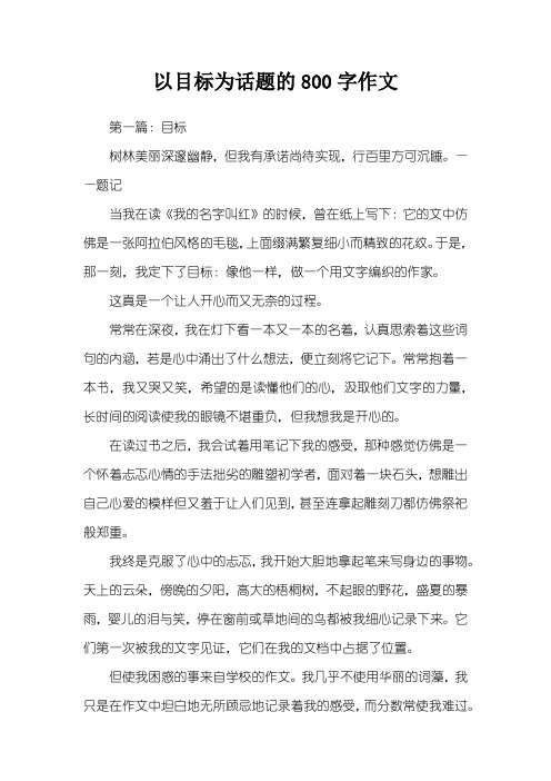 以目标为话题的800字作文