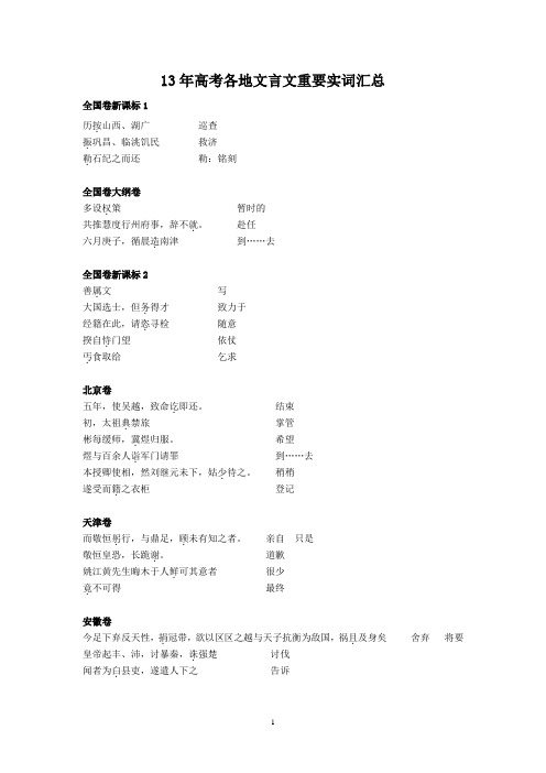 13高考常用实词