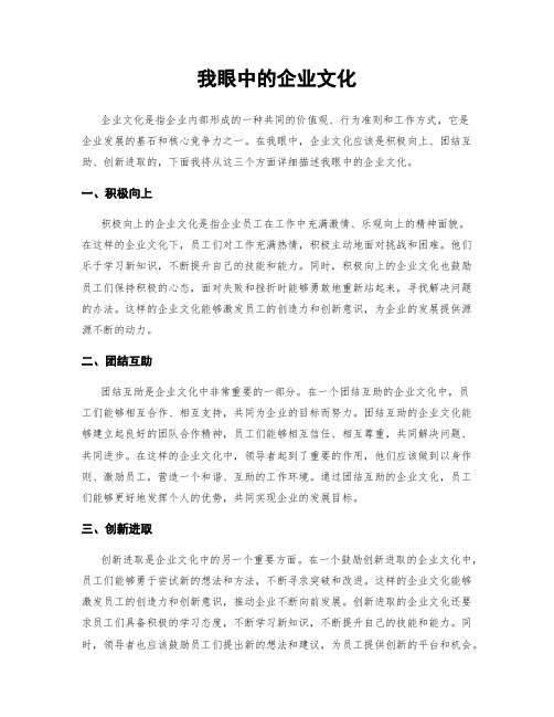 我眼中的企业文化