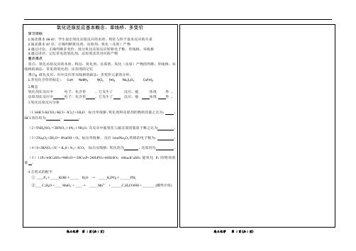 高三化学一轮复习氧化还原反应精编教学案