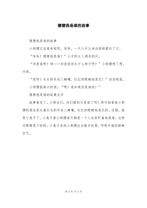 猜猜我是谁的故事
