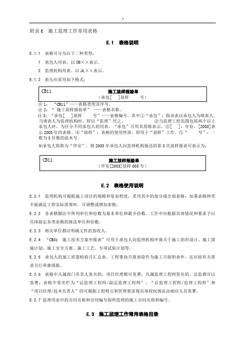 SL2882014水利项目工程方案方针施工监察标准规范设计-全部表格