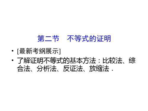 2015届高考数学(人教A版·文科)总复习配套课件:选4-5 2 不等式的证明