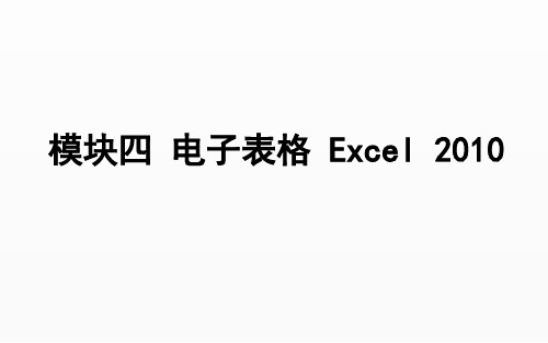 大学计算机基础项目式教程课件模块四电子表格Excel2010