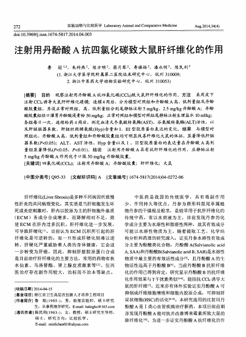 注射用丹酚酸A抗四氯化碳致大鼠肝纤维化的作用