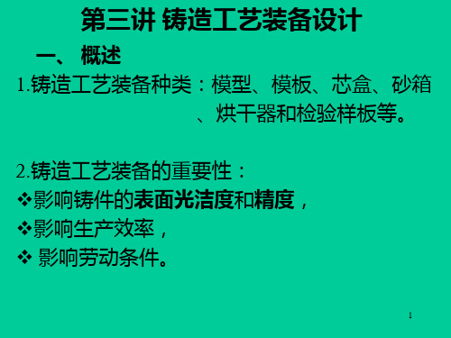 第三讲 铸造工艺装备设计PPT课件