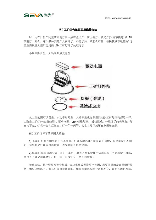 LED工矿灯失效原因及维修方法