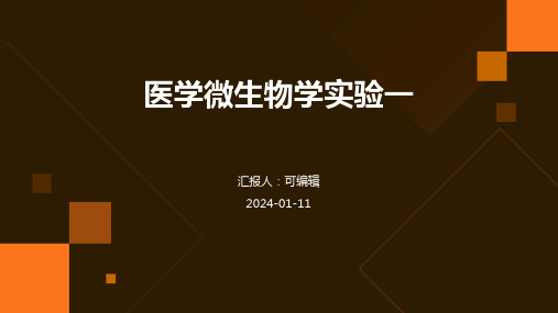 医学微生物学实验一ppt演示课件