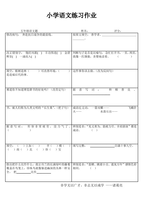 小学五年级语文精作细练II (81)