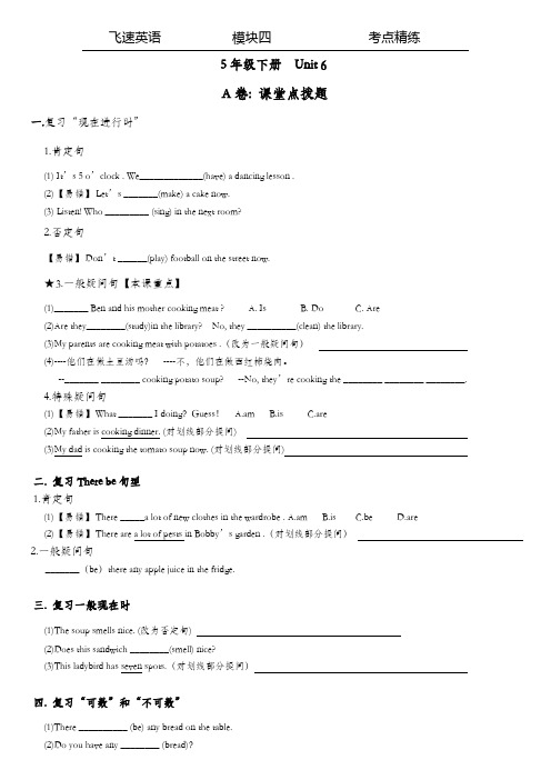 译林英语五下5B U6考点精练