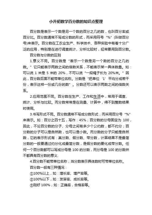 小升初数学百分数的知识点整理