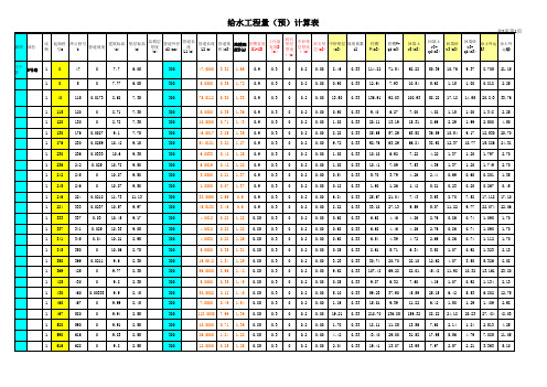 污水管工程计算表 市政 