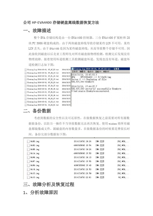 公司HPEVA4400存储硬盘离线数据恢复方法