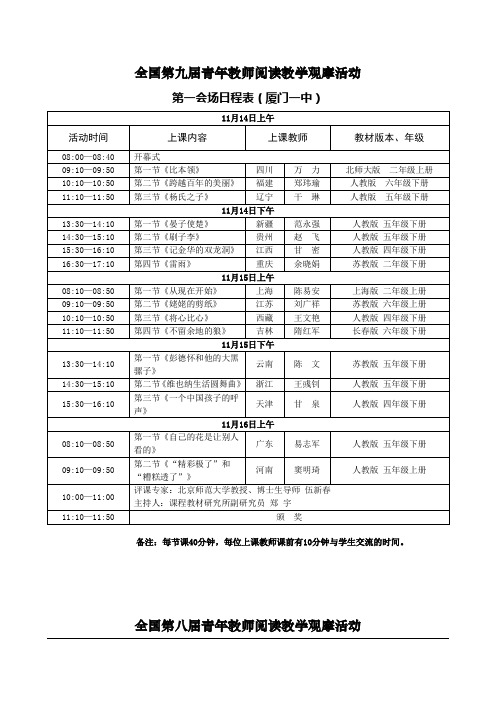 全国第九届青年教师阅读教学观摩活动