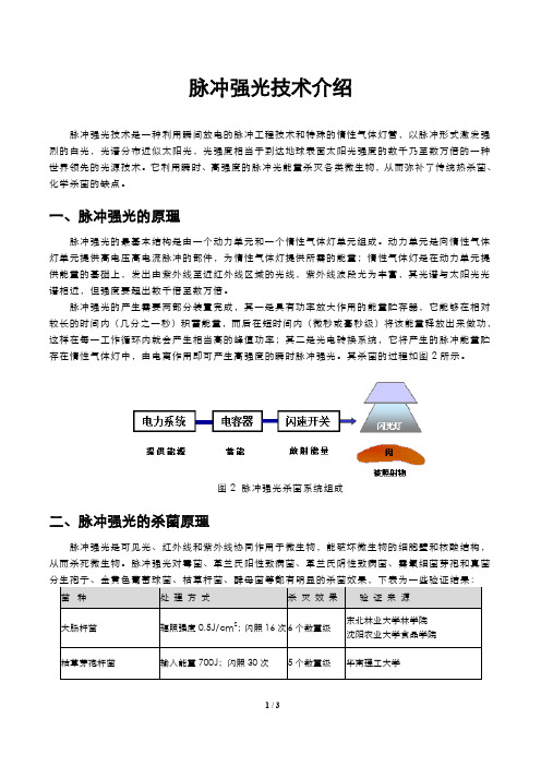 脉冲强光技术科普性介绍