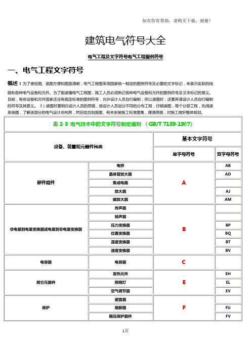 建筑电气各类符号大全