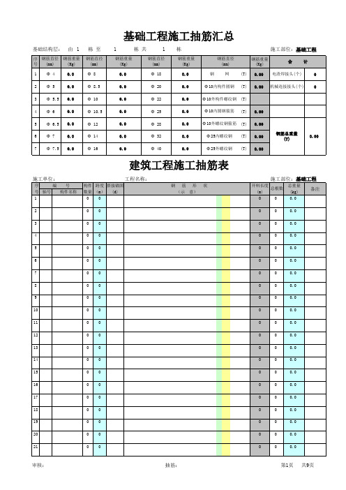 【全套】建筑施工抽筋表(原)