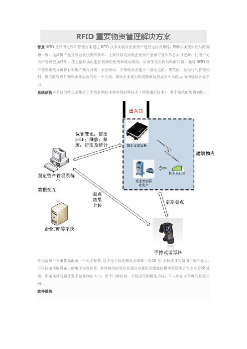 RFID重要物资管理解决方案