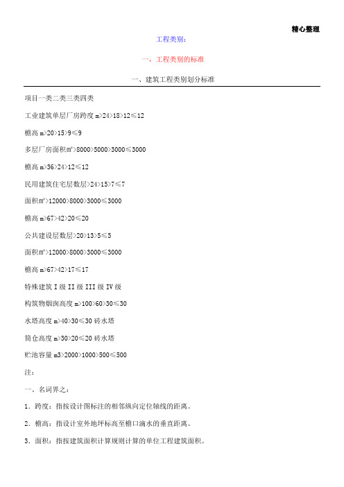 工程类别、环境类别、场地类别和土壤类别