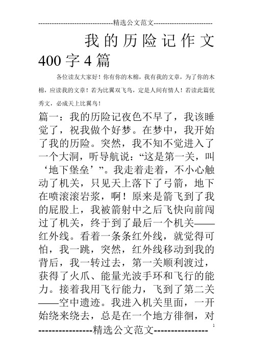 我的历险记作文400字4篇_0