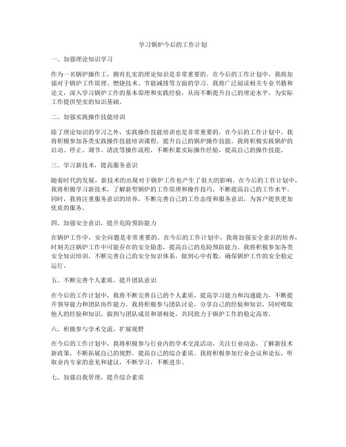 学习锅炉今后的工作计划