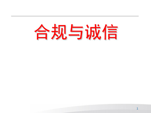 保险公司经营原则培训讲座模板课件演示文档资料—合规与诚信