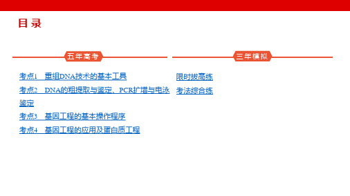 高考生物5年高考3年模拟总复习(新高考)基因工程(训练册)