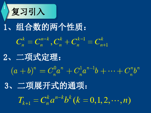 杨辉三角与二项式系数的性质