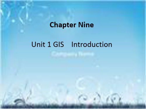 Chapter 9 GIS Introduction