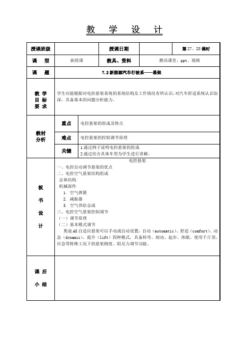 新能源汽车基础教案 -悬架