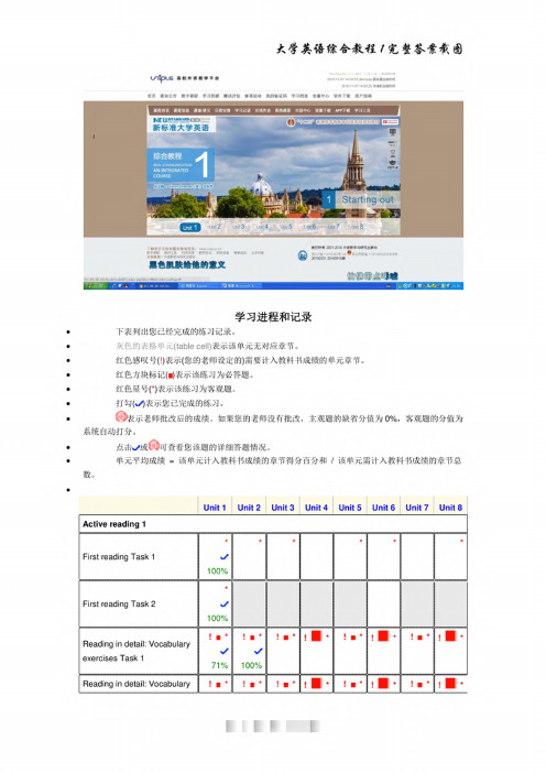 新标准大学英语(第二版)综合教程1答案截图及课文翻译(完整版)