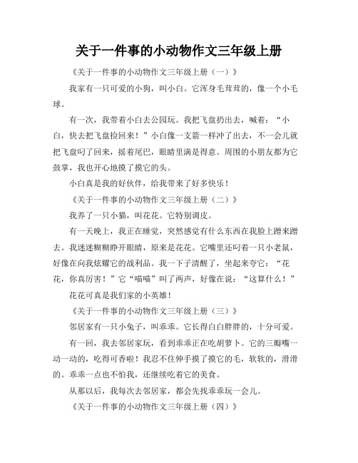 关于一件事的小动物作文三年级上册