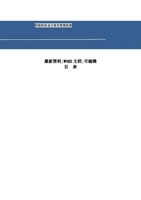 控股财务会计报告管理规定