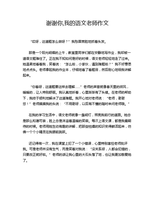 谢谢你,我的语文老师作文