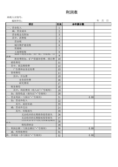 利润表(会小企02表)