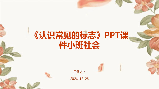 《认识常见的标志》PPT课件小班社会