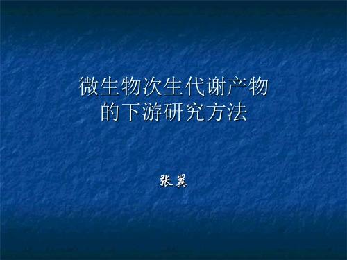 微生物次生代谢产物研究方法