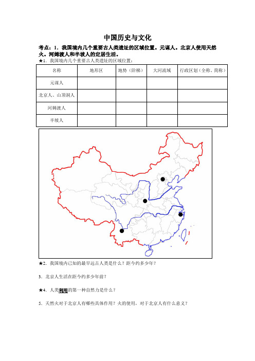 历史1-我国境内的远古人类