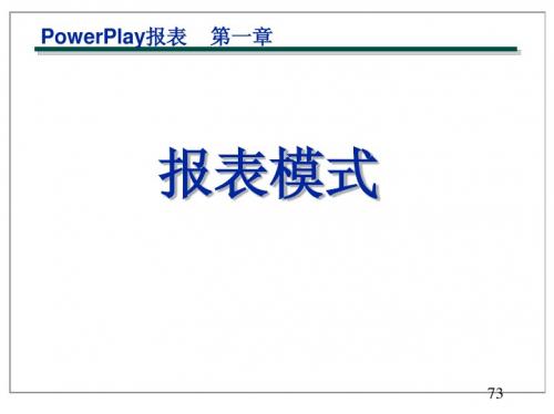 Cognos的PowerPlay报表模式