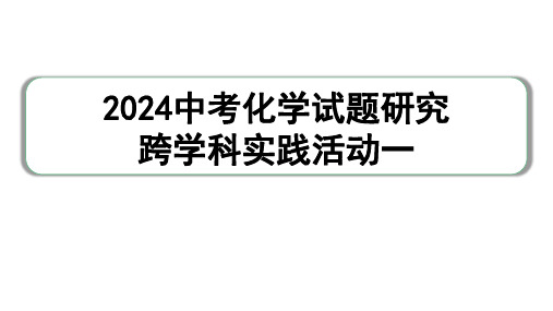 2024中考化学试题研究 跨学科实践活动一  (课件)