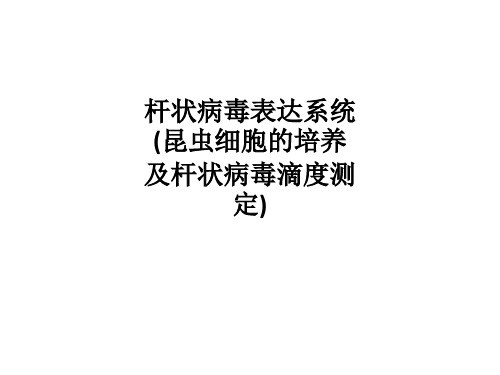 [医学]杆状病毒表达系统(昆虫细胞的培养及杆状病毒滴度测定)