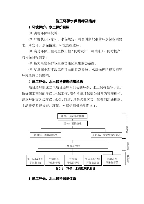 施工环保水保目标及措施