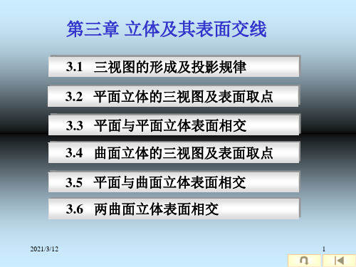 工程制图06第三章-表面取点及截交PPT课件