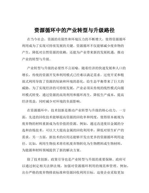 资源循环中的产业转型与升级路径