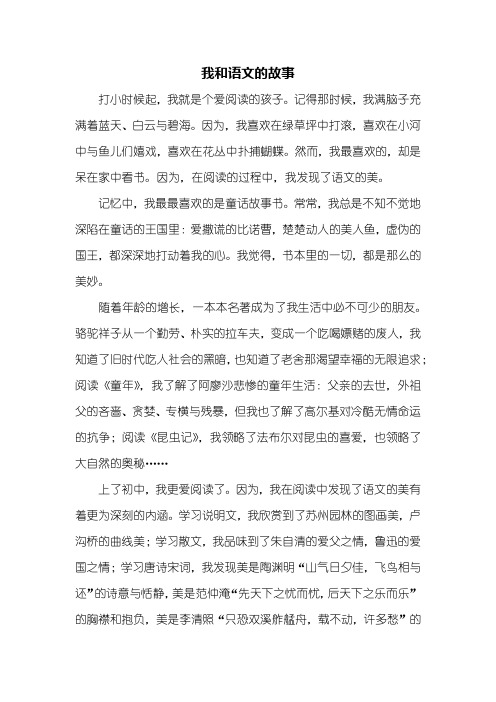 初三作文：我和语文的故事作文600字